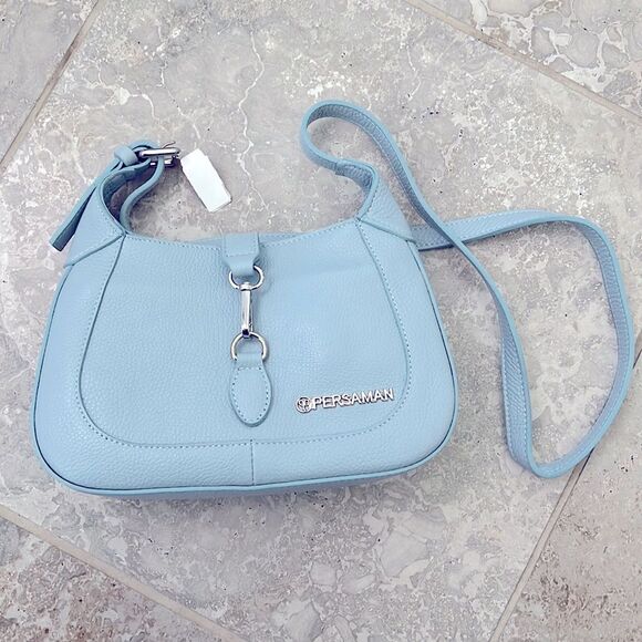 Persaman New York Genuine Italian Leather Bag, Brittany in Blue, NWT - Picture 4 of 11